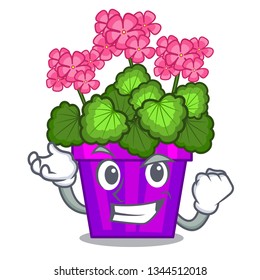 Successful geranium flowers stick the character stem