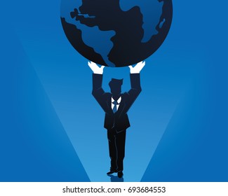 Successful Global Player Creative Businessman Illustration Concept