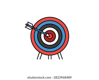 Successful Goal Achievement Concept with Arrow Hitting Bullseye Center Target