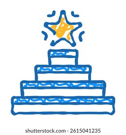successful goal achievement doodle icon sketch vector. successful goal achievement sign. isolated symbol illustration