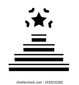successful goal achievement glyph icon vector. successful goal achievement sign. isolated contour symbol black illustration