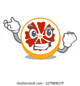 Successful grapefruit slices on a cartoon plate