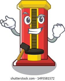 Successful hammer game machine in the cartoon