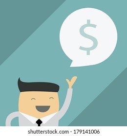 Successful happy businessman. Vector illustration