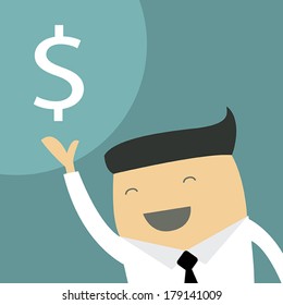 Successful happy businessman. Vector illustration