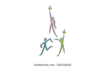 Successful human abstract logo icon vector