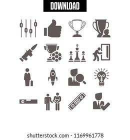 successful icon. 16 successful vector set. trophy, idea, levels and rocket icons for web and design about successful theme