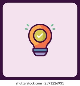 Successful Idea Light Bulb Icon Design Concept