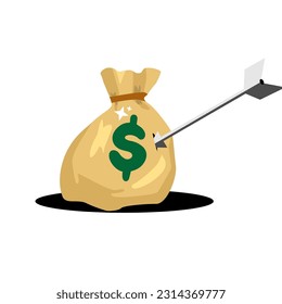 

successful illustration of the target of money being aimed at using arrows and sacks of money
