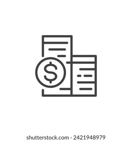 Successful Investment line icon. linear style sign for mobile concept and web design. Stack of coins outline vector icon. Symbol, logo illustration. Vector graphics