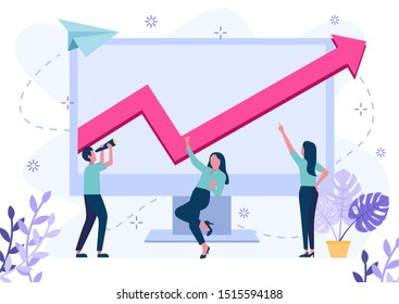 Successful investor or entrepreneur. Modern vector illustration.