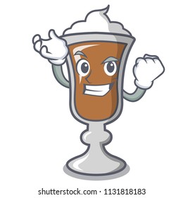 Successful irish coffee character cartoon