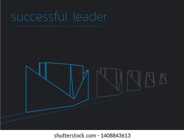 Successful leader concept illustration with a folded paper steamboat.