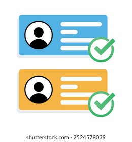 successful login concept. account has been registered, id card profile has been verified