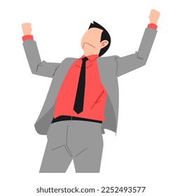 successful male businessman body gestures. concept of business, job, etc. vector illustration in flat style.