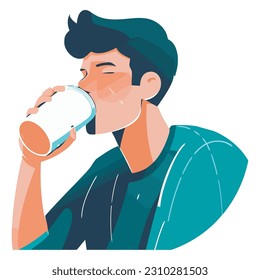 A successful man holding a drink isolated