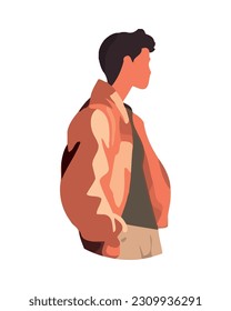 Hombre exitoso parado en segundo plano aislado