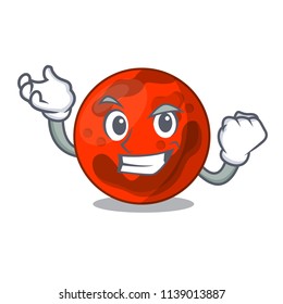 Successful mars planet character cartoon