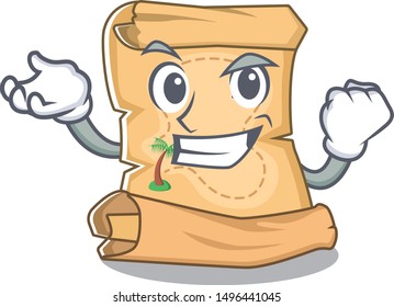 Successful mascot treasure map in character bag