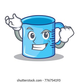 Successful measuring cup character cartoon