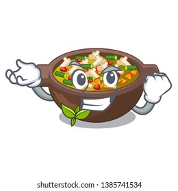 Successful minestrone is served in cartoon bowl