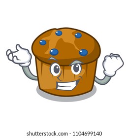 Successful mufin blueberry character cartoon