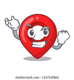 Successful navigation pin location map character cartoon