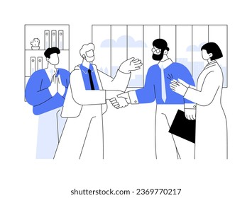 Successful negotiations abstract concept vector illustration. Group of multiethnic people in negotiations, successful international deal, business travel, reaching agreement abstract metaphor.