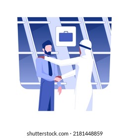 Successful negotiations isolated concept vector illustration. Group of multiethnic people in negotiations, successful international deal, business travel, reaching agreement vector concept.