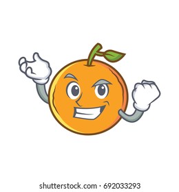 Successful orange fruit cartoon character