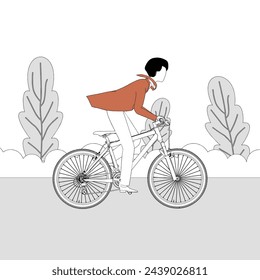 A successful outdoor businessman is outdoors riding his bikes