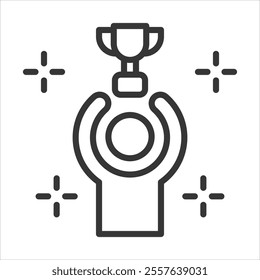Successful Outline Icon Vector Illustration