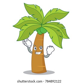 Successful palm tree character cartoon