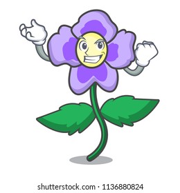 Successful pansy flower character cartoon