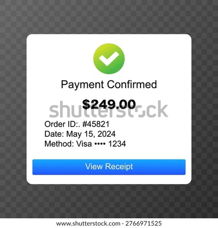 Successful Payment Confirmation. Vector illustration.