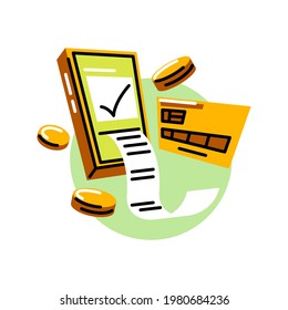 Successful payment. Vector icon in bold line style