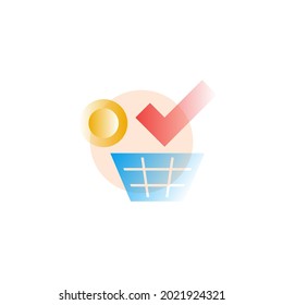 Successful payment. Vector icon in gradient style