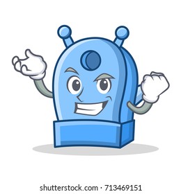 Successful pencil sharpener character cartoon
