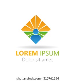 Successful people business icon logo