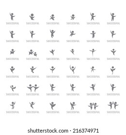 Successful People Set - Success, Celebration, Achievement, Activity - Isolated On White Background - Vector Illustration, Graphic Design Editable For Your Design
