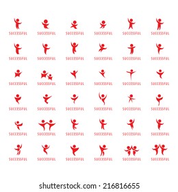Successful People Set - Success, Celebration, Achievement, Activity - Isolated On White Background - Vector Illustration, Graphic Design Editable For Your Design.