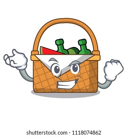 Successful picnic basket character cartoon Successful picnic basket character cartoon