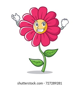 Successful pink flower character cartoon