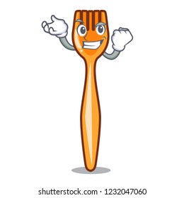 Successful plastic fork cartoon with the isolated