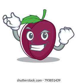 Successful plum character cartoon style