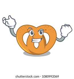 Successful pretzel character cartoon style