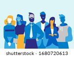 Successful professionals team made of men and women - Vector