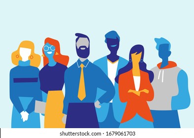 Successful professionals team made of men and women - Vector
