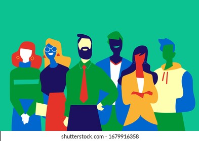 Equipo de profesionales exitoso formado por hombres y mujeres - Vector
