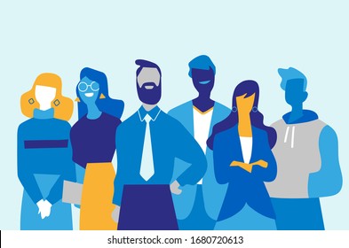 Successful professionals team made of men and women - Vector